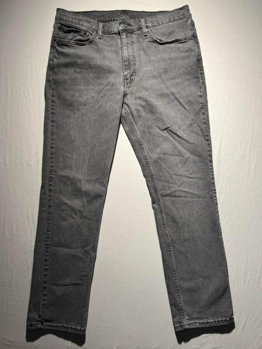 Grey Washed Straight Fit Denim Jeans